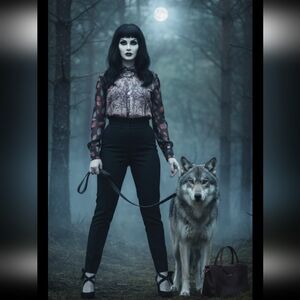 VTG 70s Disco Leisure Novelty Print Blouse Top Shirt Medium Fairy Eclectic Artsy